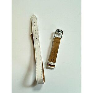 18MM White Double Wrap White Leather Michele Watch Strap